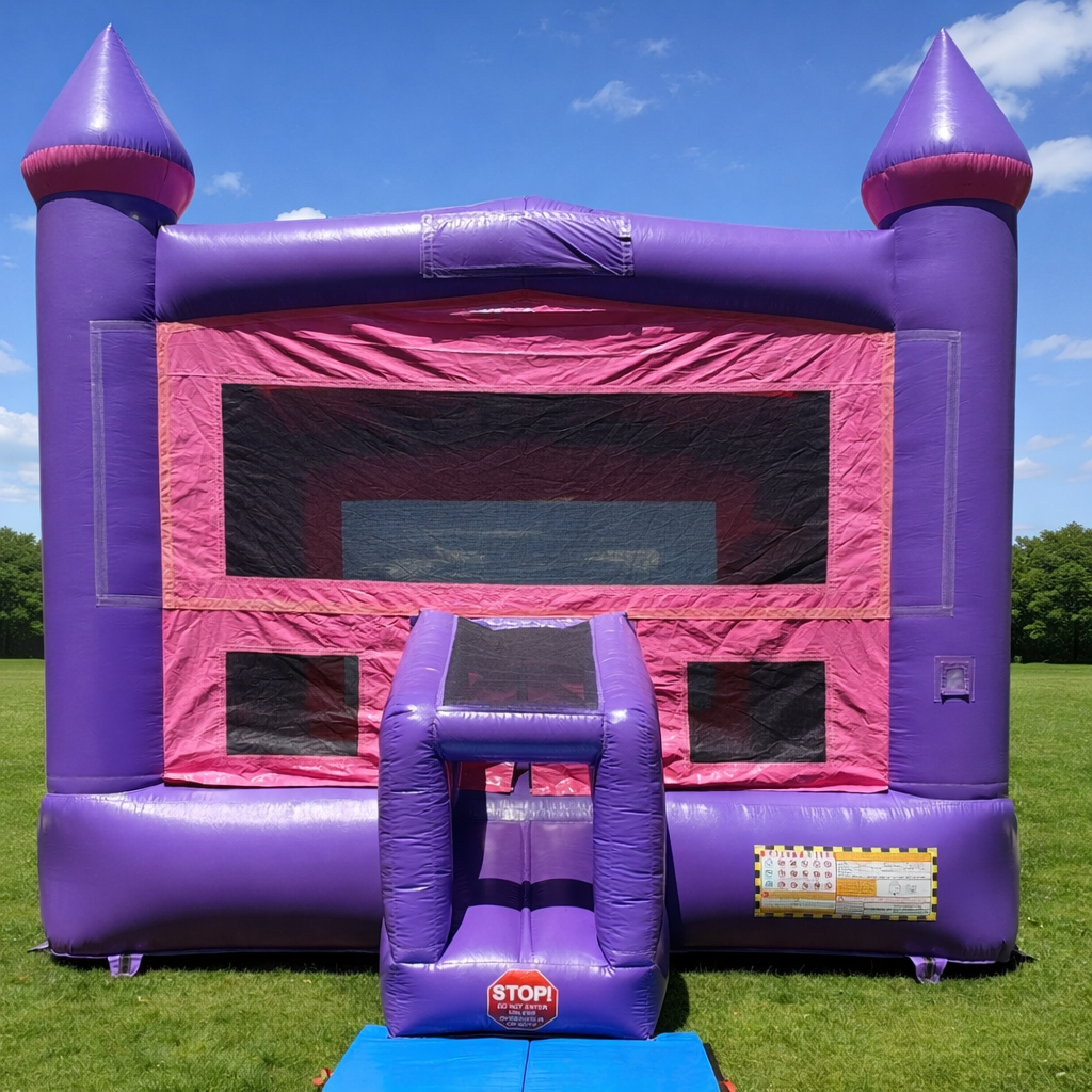 Pink Castle Bouncer bounce house rental in Lynn MA
