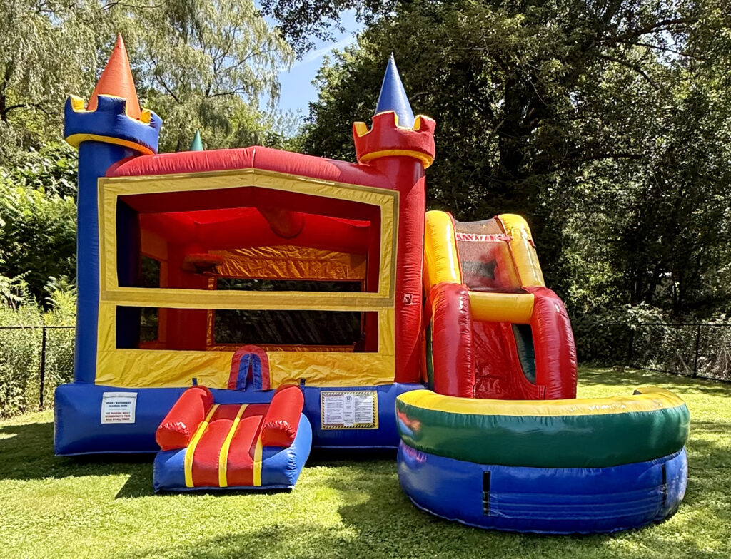 Rainbow Combo Bounce House with Slide Rental